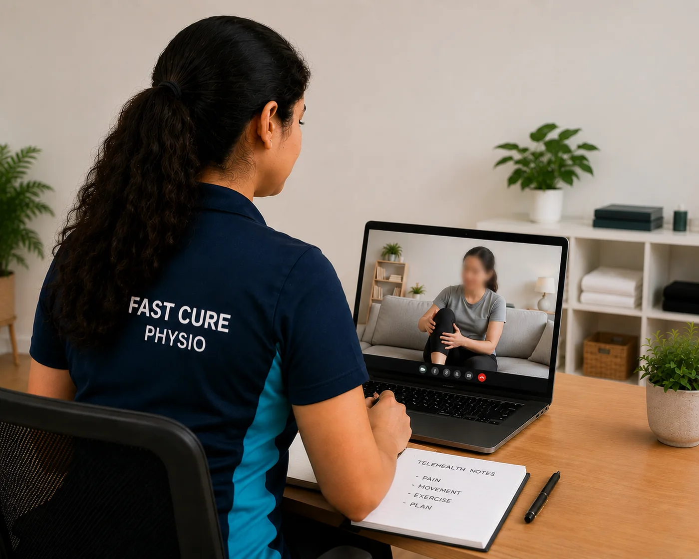 Telehealth physiotherapy consultation